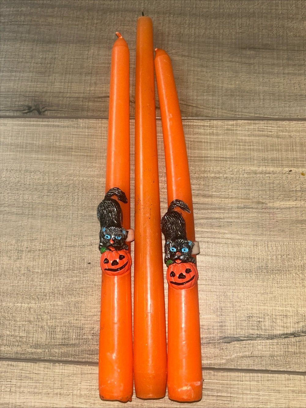 Vintage Halloween Candles 3D Black Cats Jack-o’-lantern Whimsical Decor Vintage